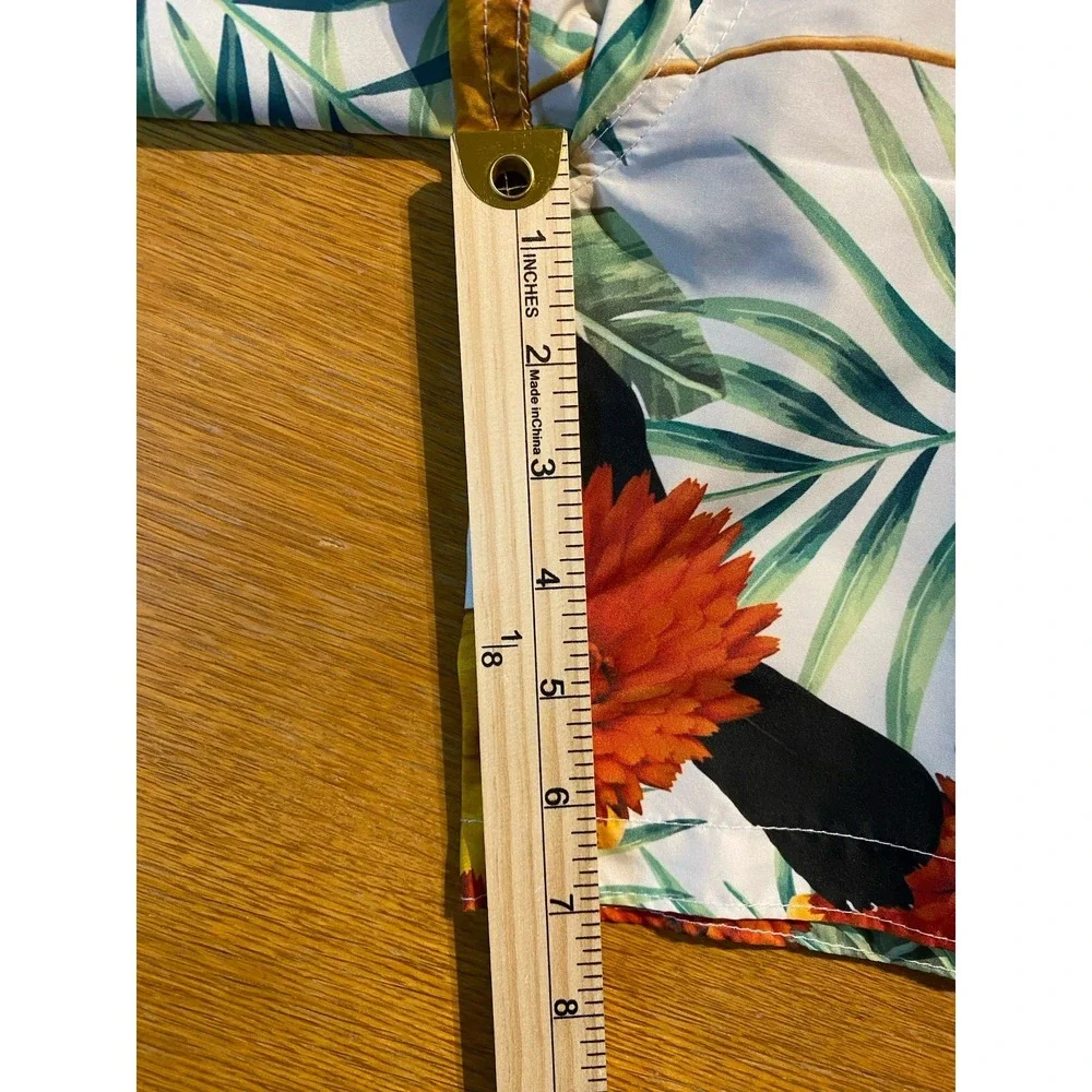 Tropical Toucans Palm Frans‎ Flowers Lined Swim Trunks Men's 32x7 Mahamaha